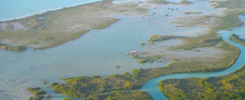 A view of Belize from the airplane